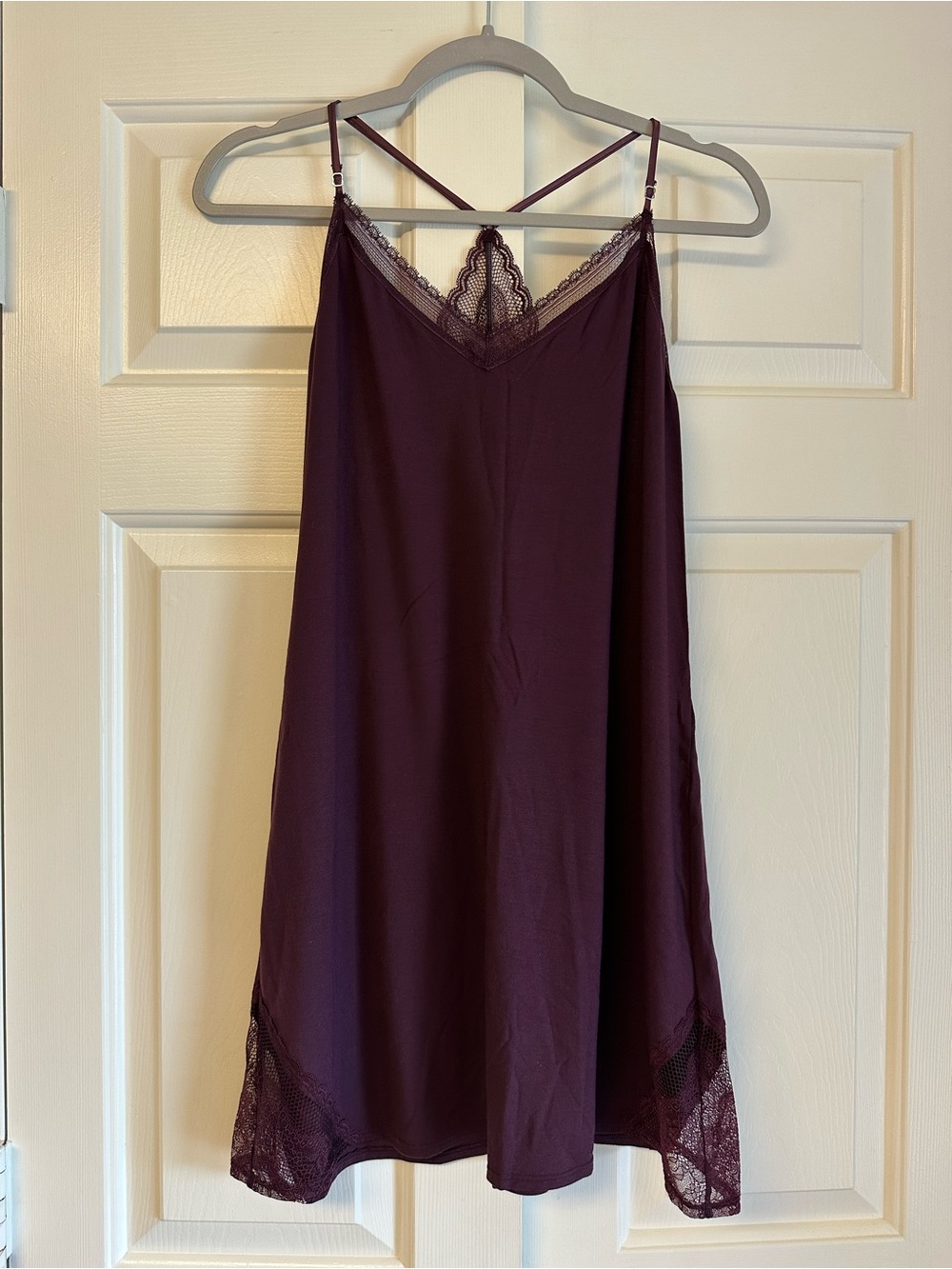 Victoria's Secret Plum Lace-Trim Slip Dress